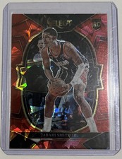 2022-23 Panini Select  Concourse Jabari Smith Jr. #69 Red Cracked Ice Prizm (RC)