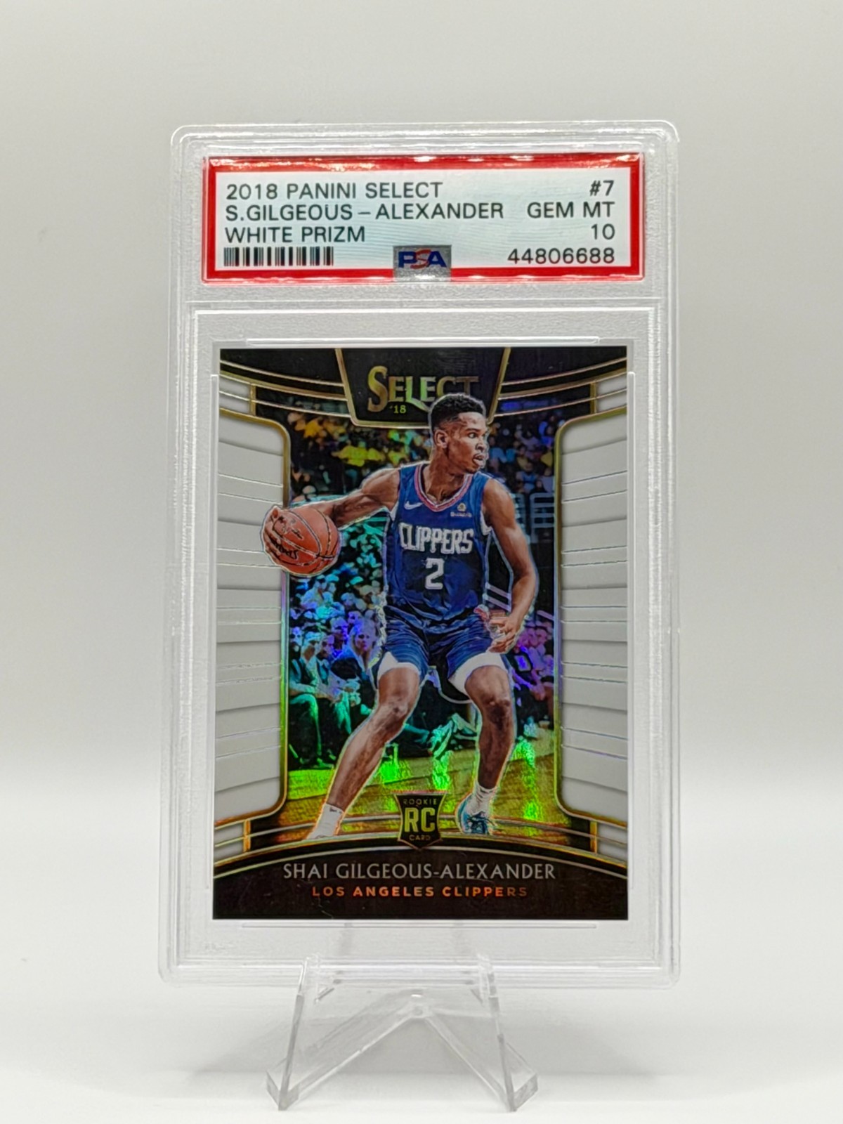 2018 Panini Select Shai Gilgeous-Alexander Rookie White Prizm /149 PSA 10 #7