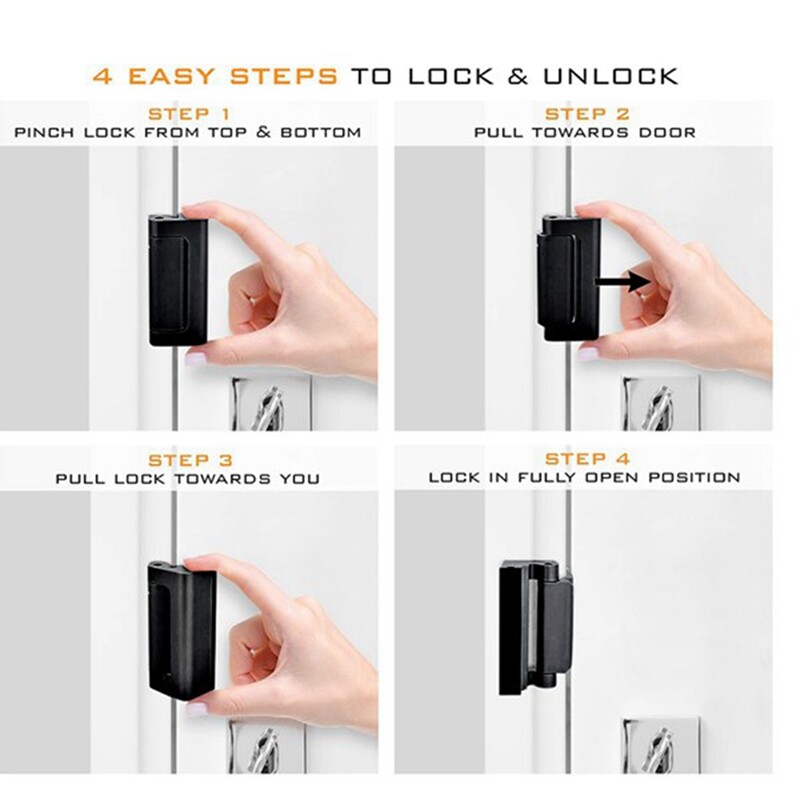 3Pcs Home Security Door Reinforcement Lock Child Proof Door Locks