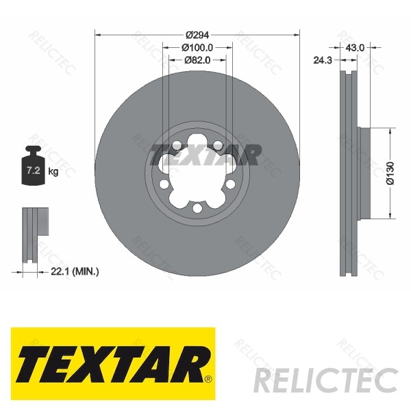 Front Brake Disc Ford:TRANSIT 1568640 4041428 YC1W1125BA