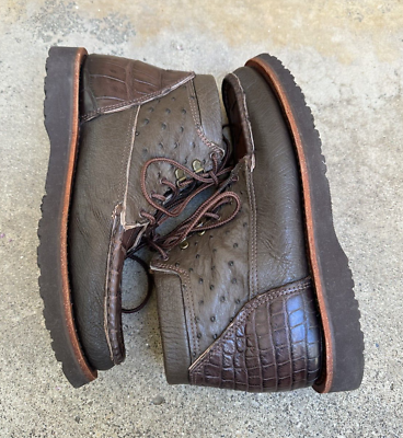 Russell Moccasin Chukka Hiker Exotic alligator Ankle Boot Russell Moccasin Chukka Hiker Exotic alligator Ankle Boot