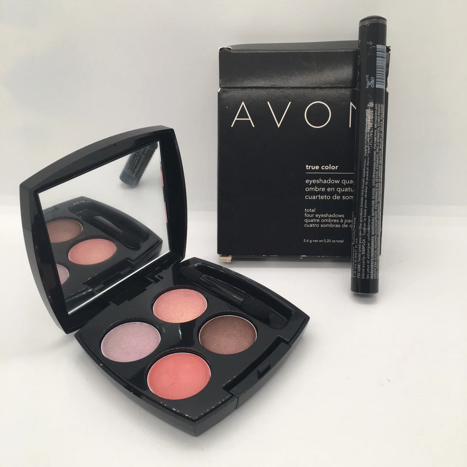 AVON True Color Eyeshadow Quad Q917 MYSTERY + Brightening Concealer- Light Clear - Image 4 of 4