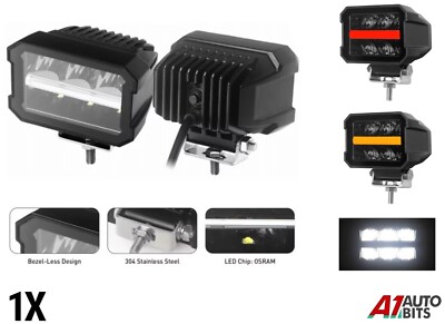 4,4'' LED Arbeitsscheinwerfer X1 Heck Anhänger Rückwärtsgang rot Nebel Blinker Lampe PKW LKW E9