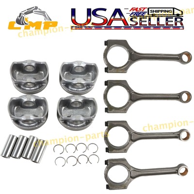 4PCS 23041-2E100 Piston 23510-2E101Connecting Rod Kit For 2011-2016 Kia Forte US