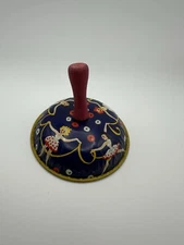 Vintage Kirchhof Metal Noise Maker Bell Dancing Girls With Red Wood Handle