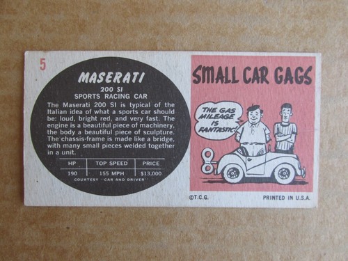 1961 TOPPS SPORTS CARS CARD SINGLES COMPLETE YOUR SET PICK CHOOSE - Picture 7 of 97