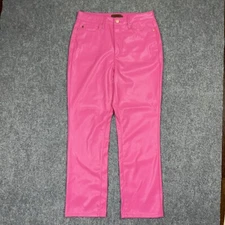 Judy Blue Pants Womens Sz 11/ 30 Pink Straight Vegan Leather Barbiecore JB88748