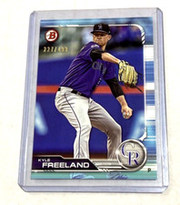 2019 Bowman #5- KYLE FREELAND Skye Blue Parallel SP #'d4/99