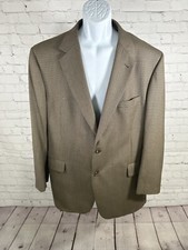 Jos A Bank Brown Houndstooth Two Button Blazer Jacket 100 Wool Men  s 46R hole