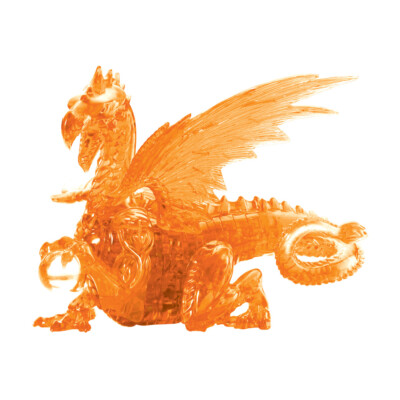 New - BePuzzled 3D Crystal Puzzle - Dragon (Orange): 56 Pcs - Ages 12+