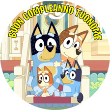 Cialda BLUEY CARTONE RETTANGOLARE / ROTONDA Torta Ostia NOME ostie per torte
