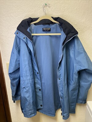 Regatta Blue Waterproof Hooded Full Zip Rain Coat Jacket  EUR 42 UK 16