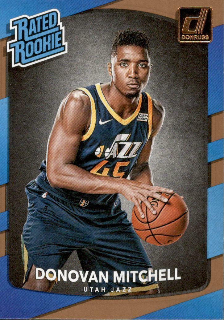 DONOVAN MITCHELL ROOKIE❗ Donovan Mitchell 2017 Donruss Rated Rookie Card RC #188 Utah Jazz