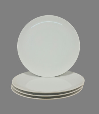 FAIRMONT 4-tlg. Coupe weiß Speiseteller Set Keramik, Porzellan, Restaurant 27 cm