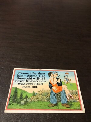 EARLY HUMOR - UNPOSTED POSTCARD - SOME LIKE THEM HOT - SOME LIKE THEM COLD......