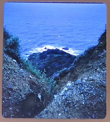 1965 Ocean Cliffs Surf Monterey Ca Kodachrome Stereo 3D Photo Slide Trans