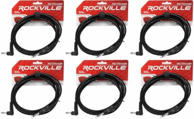 6 Rockville RCTR110R-B 10' 1/4'' TRS Right Angle - 1/4'' TRS Straight Cable