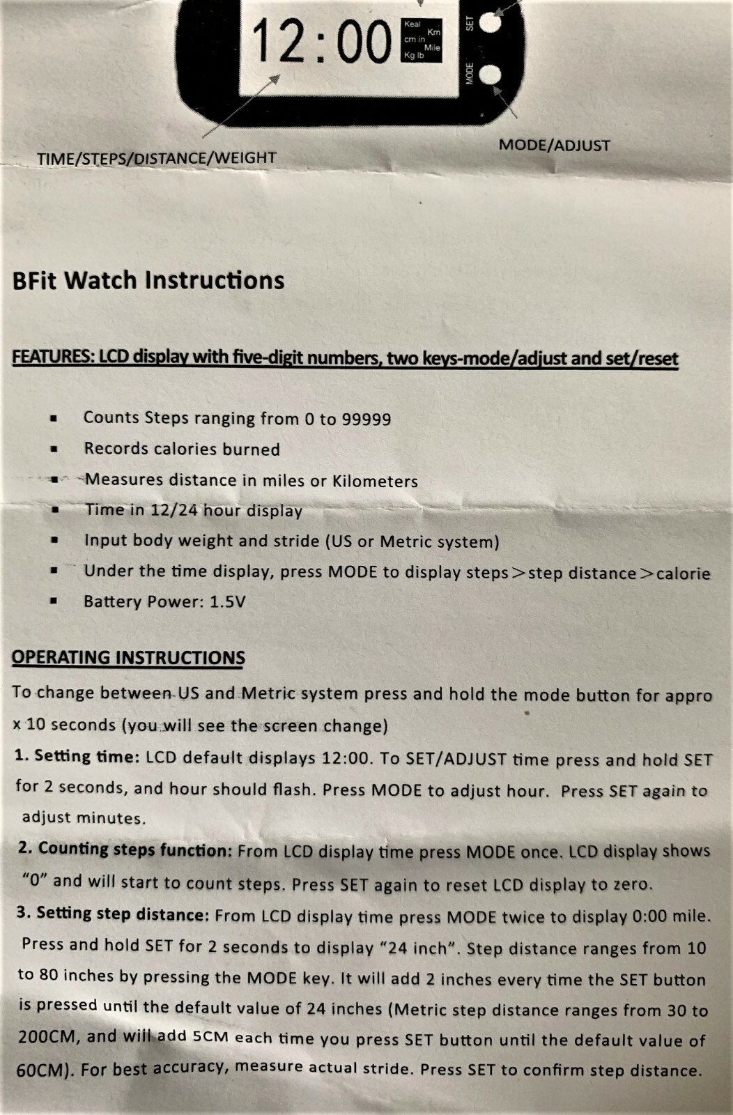 b fit watch instructions