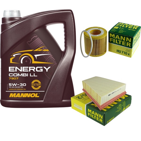 MANN-FILTER Inspektionspaket 5L Mannol Energy Combi Ll 5W-30 FüR Skoda Fabia Ii-image
