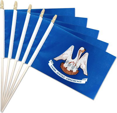 Pack of 20, Handheld Louisiana Flags 5X8 Inch - Small State of Louisiana LA Flag
