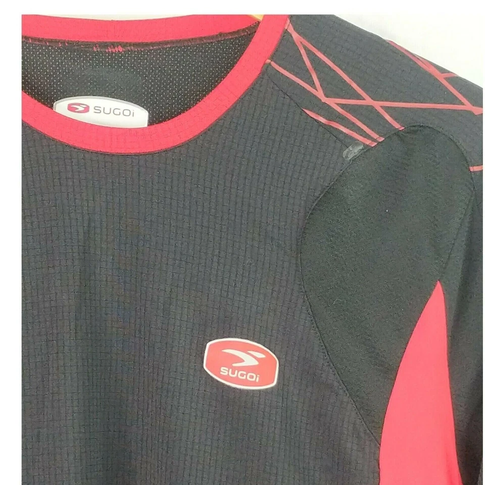Camiseta deportiva de ciclismo Sugoi para hombre M manga corta negra roja bolsillos nueva Foto 4 de 4