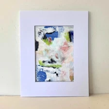 Original Abstract acrylic Painting 8 x 10 Contemporary wall Art  matted OOAK