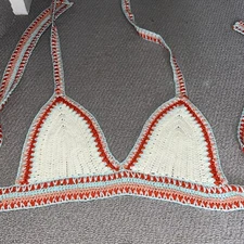 Women Crochet Lace Knit Bra Boho Beach Bikini Halter Cami Tank Crop Top