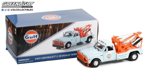 Greenlight 1:64 - Chevrolet C-30 Dépanneuse Gulf 1969 - Double épave - Neuve - Collection