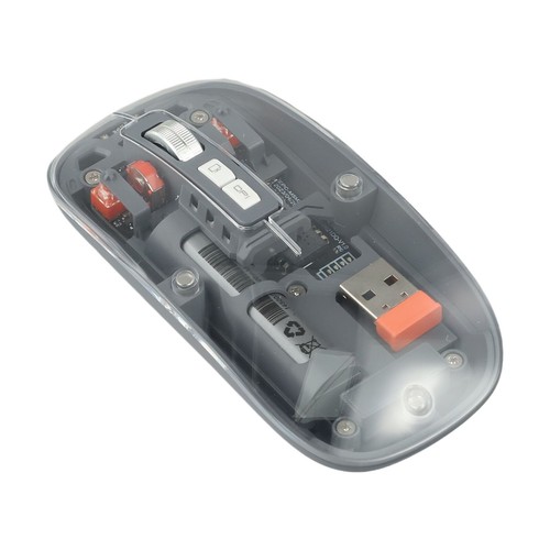 Stylish Transparent Mouse with Adjustable 2400DPI and Rechargeable Battery - Picture 57 of 63