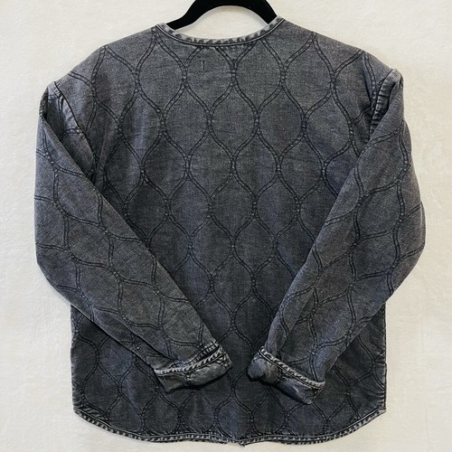 Knox Rose Women Shirt Jacket Sweater Top Thick Flannel Zipper Size Small Gray - Picture 9 of 12