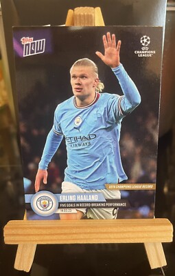 2022/23 Topps Now Erling Haaland #90 Five goals in record-breaking performance 