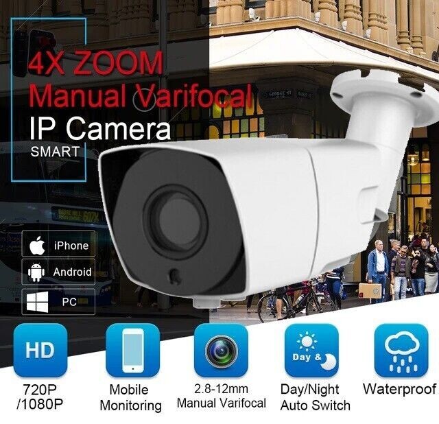 Telecamera Videosorveglianza PoE Professionale Metallo Zoom 4X ONVIF