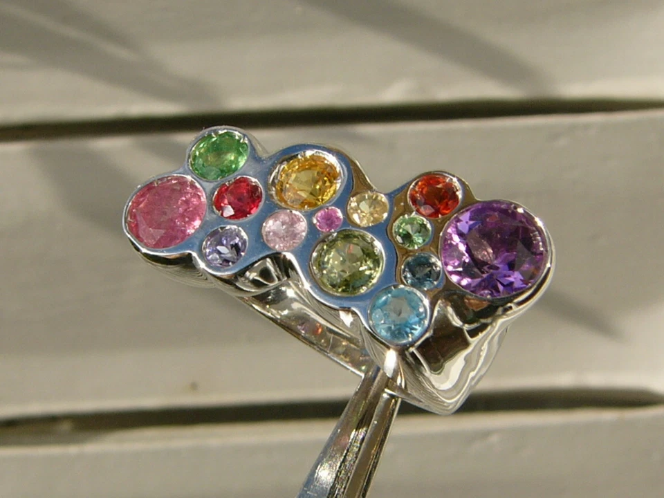 Su Ordinazione, Anello IN Argento 925, Zaffiro,Rubino,Smeraldo,Peridoto - Immagine 3 di 4