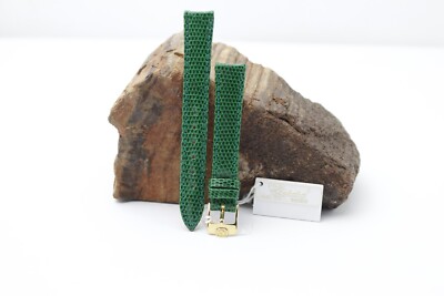 Chopard Damen Uhrenarmband / Leder Armband Grün 14 mm Schließe vergoldet