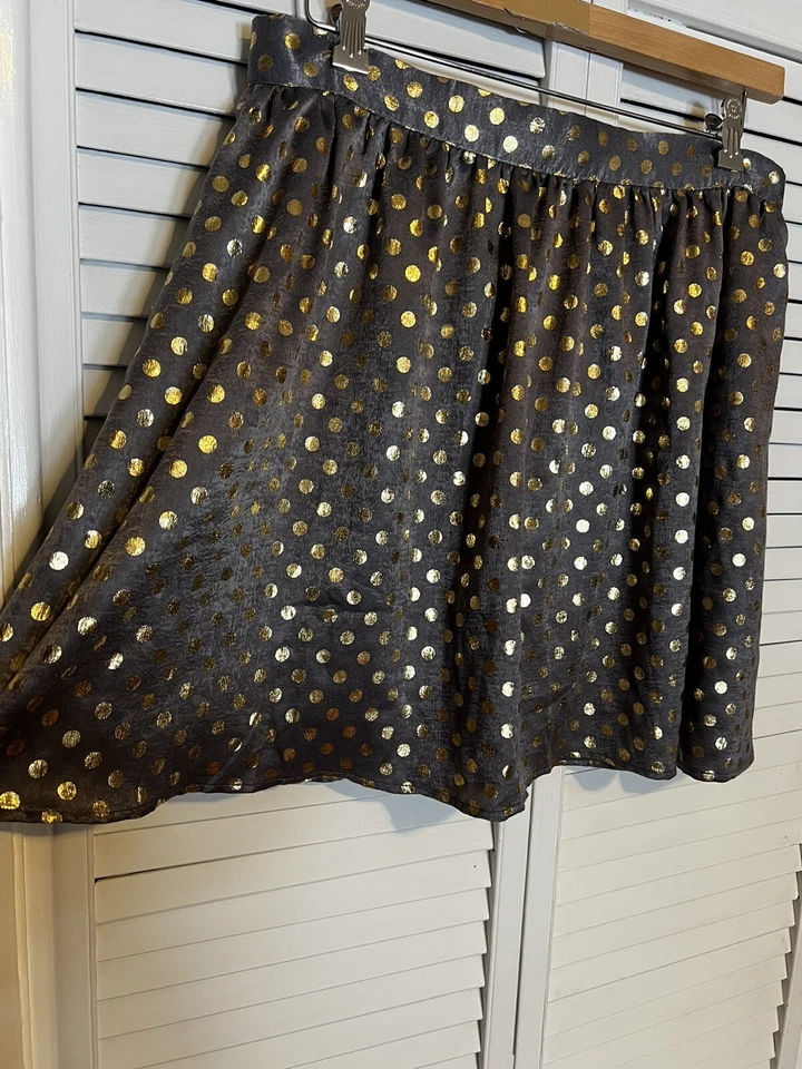 MODCLOTH Women’s Size XL XLarge Skirt Aline Polka Dot Mini Length Lined Pockets - Image 4 of 4