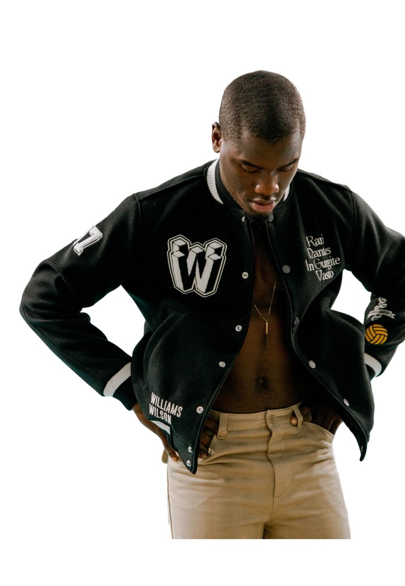 NWT WILLIAMS WILSON COLLAGE STYLE BOMBER JACKET SONNY BLACK