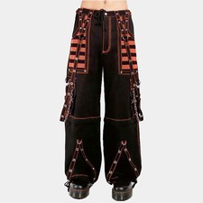 Unisex Black Gothic Punk Pants with Straps and Rock Stud TRIPP JEANS ALL SIZES