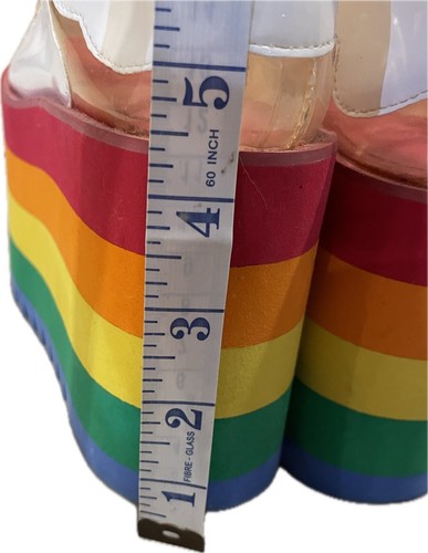 Current Mood Happy Daze Rainbow Clear Platforms Size 8M High Funky Retro Shoes - Picture 6 of 24
