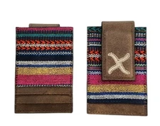 Twisted X Front Pocket Compact Money Clip Serape Tan X Embroidered