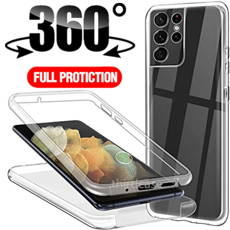 360 Full Body Clear Case For Samsung S25 S24 Ultra S23 FE A16 A55 A14 A15  Cover