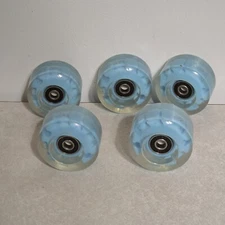 5 LED Skateboard Wheels Blue Glow Cruiser Longboard LIGHTS ABEC 9 BEARINGS 