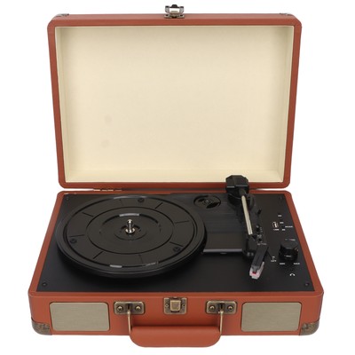New BT Record Player 3 Speed Retro Portable Suitcase Record Player With Sp