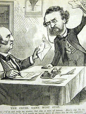 Wendell Phillips and Carl Schurz FINANCIAL WISDOM 1878 Engraving Print Matted