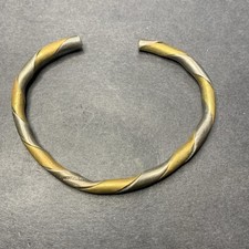 Sterling Silver 925 Lot Bracelet N10 Taxco Mexico Brass Twist Cuff Spiral Love