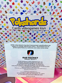 rad racket nes manual only