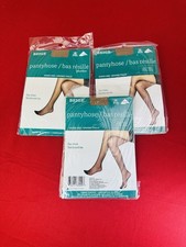Day Sheer Reinforced Toe Pantyhose - Beige Queen Size 160-190 lbs - Lot of 3