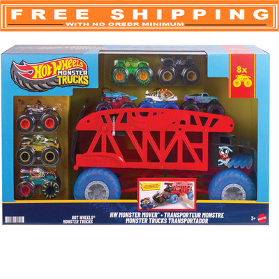 Hot Wheels Monster Trucks Monster Mover Hauler & Trucks Bundle
