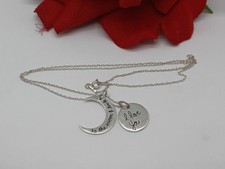 Sterling Silber I love You To the Moon and Back 3,75 g Halskette KATZENRETTUNG