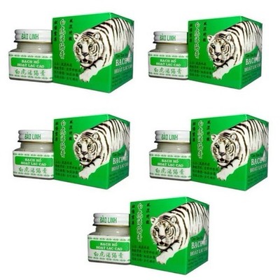 (Pack 5 ) White Tiger Balm Cao Bach Ho Ointment Massage Cream Vietnam 20g