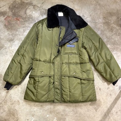 Extremegard Mens XL Green Faux Fur Collar Quilted Insulated Parka Jacket 205 USA